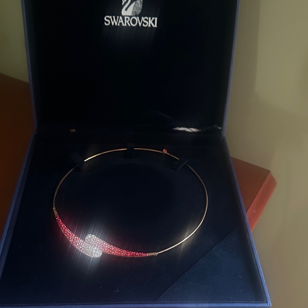 Swarovski Red and Silver Crystal Necklace